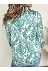 LATA Paisley Smocked Cuff Loose Shirt