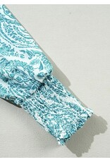 LATA Paisley Smocked Cuff Loose Shirt