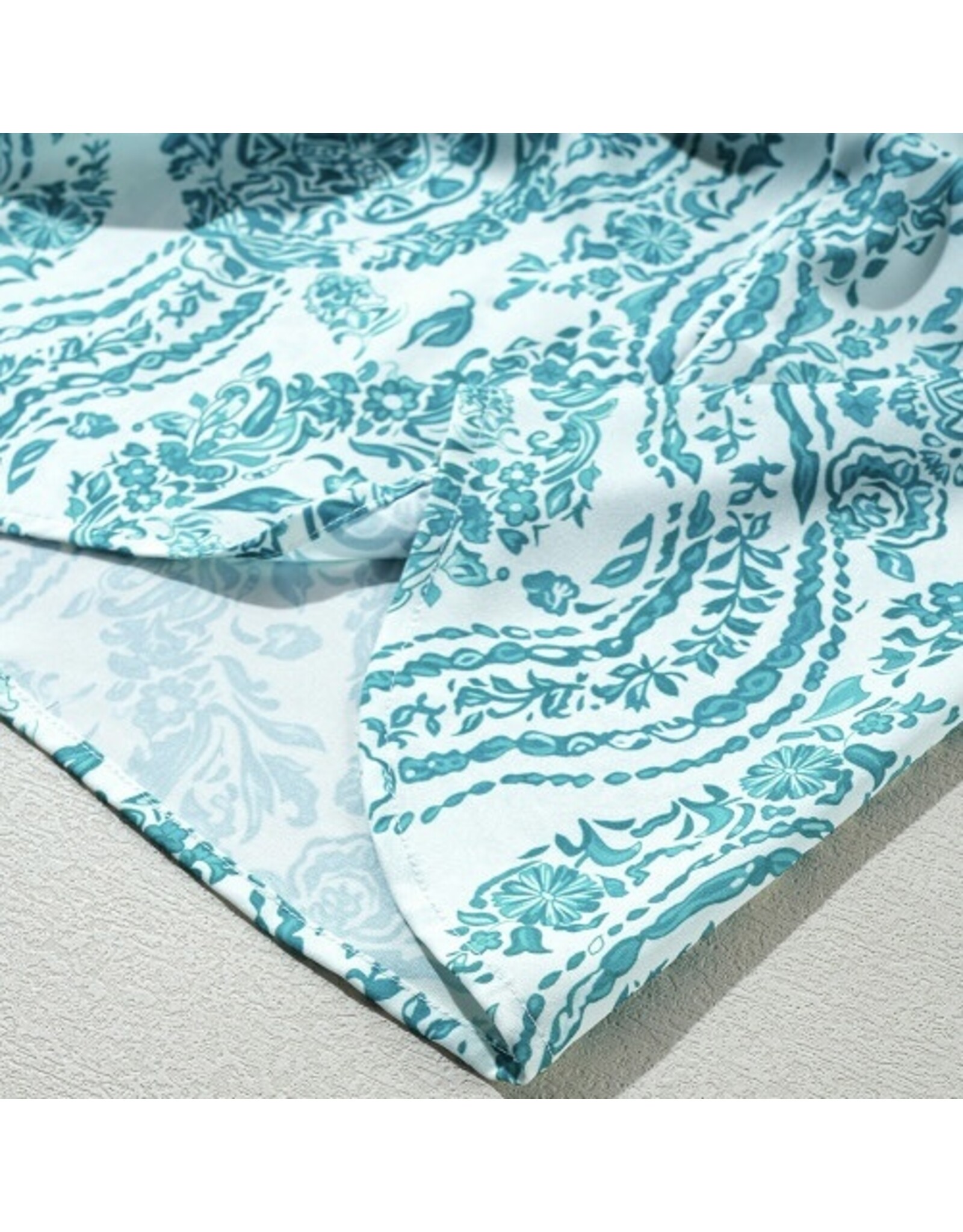 LATA Paisley Smocked Cuff Loose Shirt