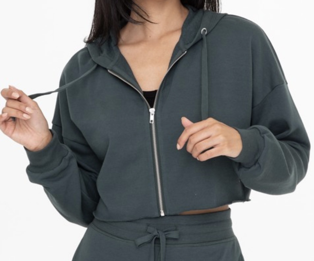 mono b Crop hoodie zip-up french terry jacket 9755 - LA