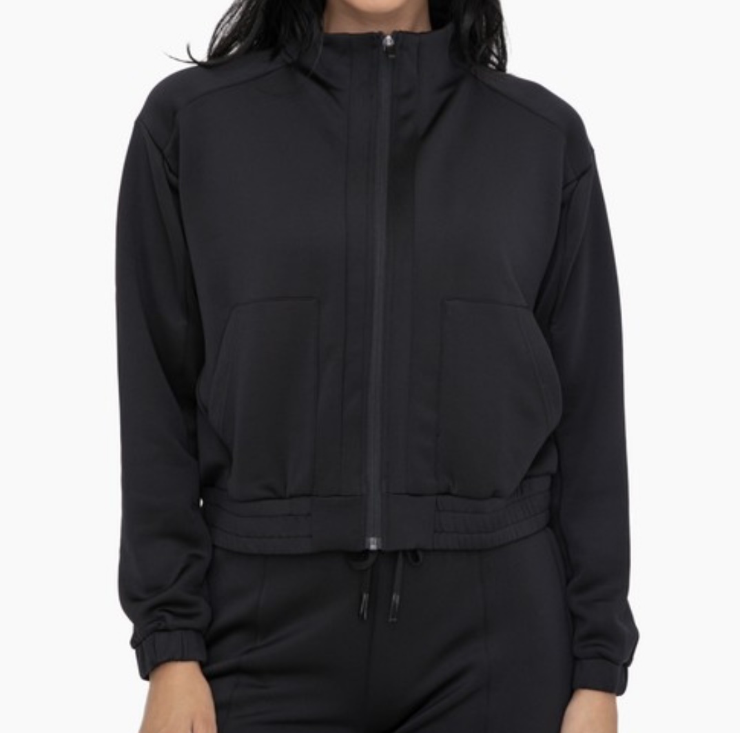 mono b Curvy Mock Neck Zip-Up Active Jacket AJ3088 - LA