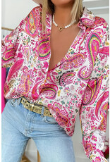LATA Pink Floral Paisley Shirt