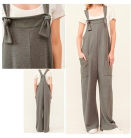 French terry tie strap jumpsuit