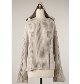 miracle Braided waffle crochet hoodie sweater