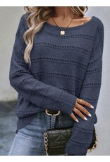 LATA Teal boat neck knit sweater