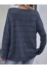 LATA Teal boat neck knit sweater