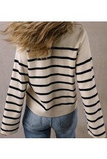 LATA Black Stripe Buttoned Cardigan LATA Black Stripe Buttoned Cardigan
