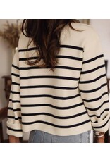LATA Black Stripe Buttoned Cardigan LATA Black Stripe Buttoned Cardigan