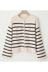LATA Black Stripe Buttoned Cardigan LATA Black Stripe Buttoned Cardigan