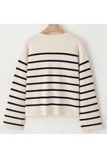 LATA Black Stripe Buttoned Cardigan LATA Black Stripe Buttoned Cardigan