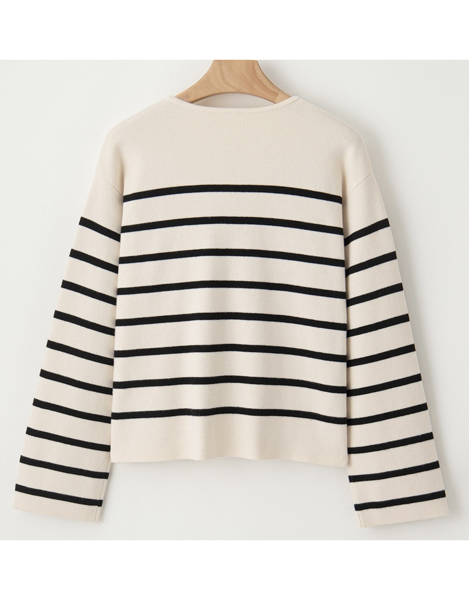 LATA Black Stripe Buttoned Cardigan