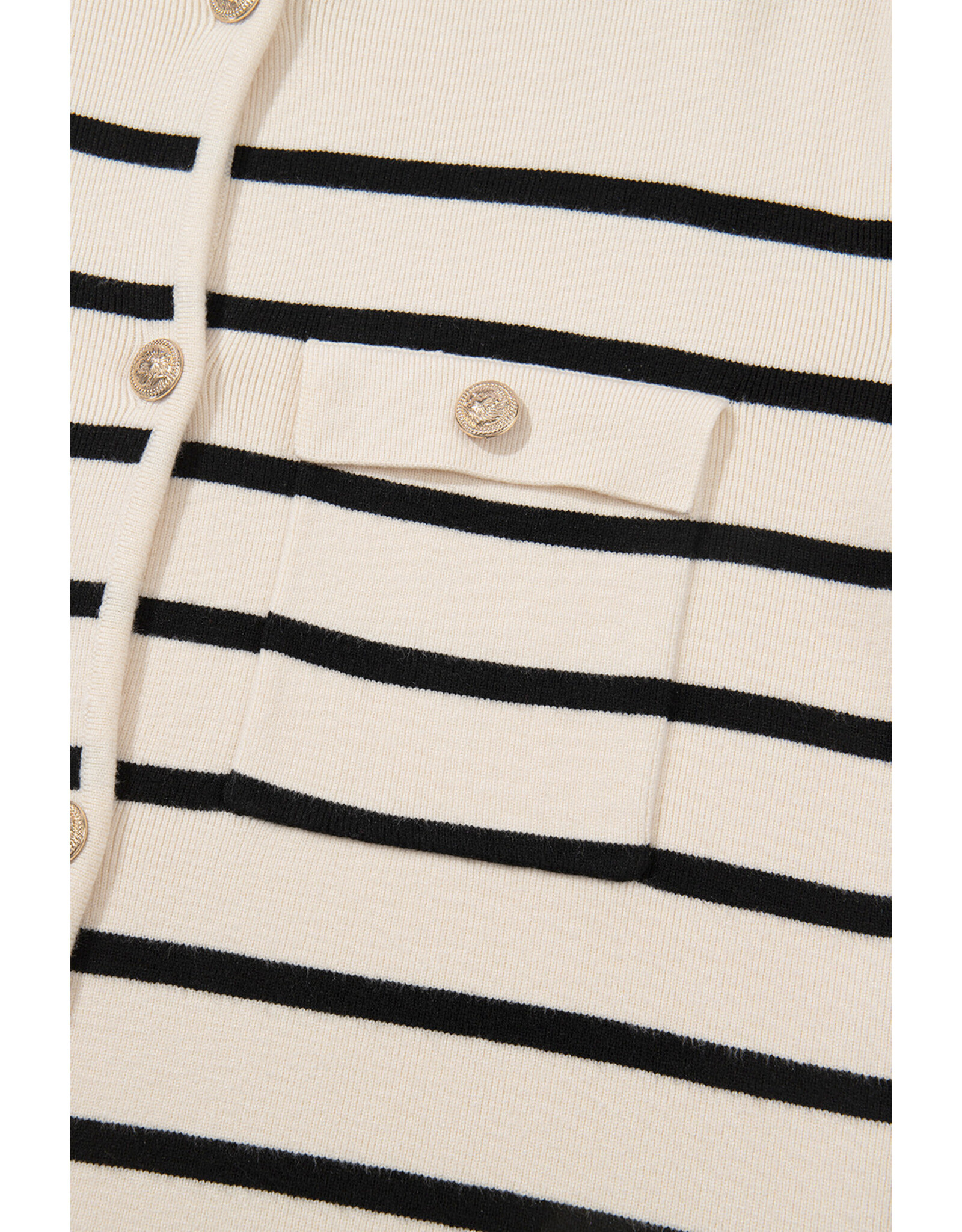 LATA Black Stripe Buttoned Cardigan