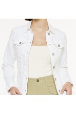 Kancan White Fray Denim Jacket