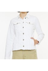 Kancan White Fray Denim Jacket