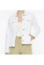 Kancan White Fray Denim Jacket