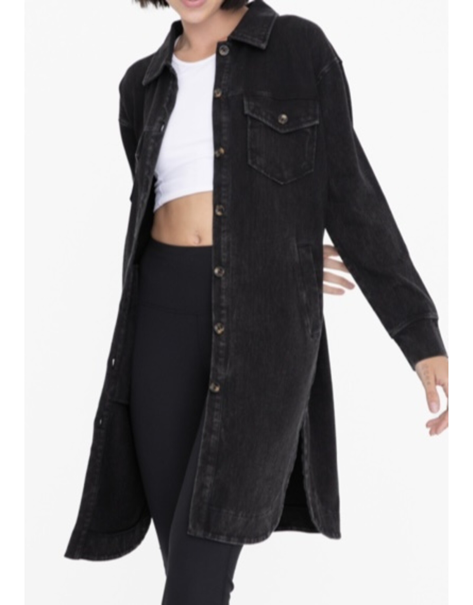 mono b Washed Long Shacket