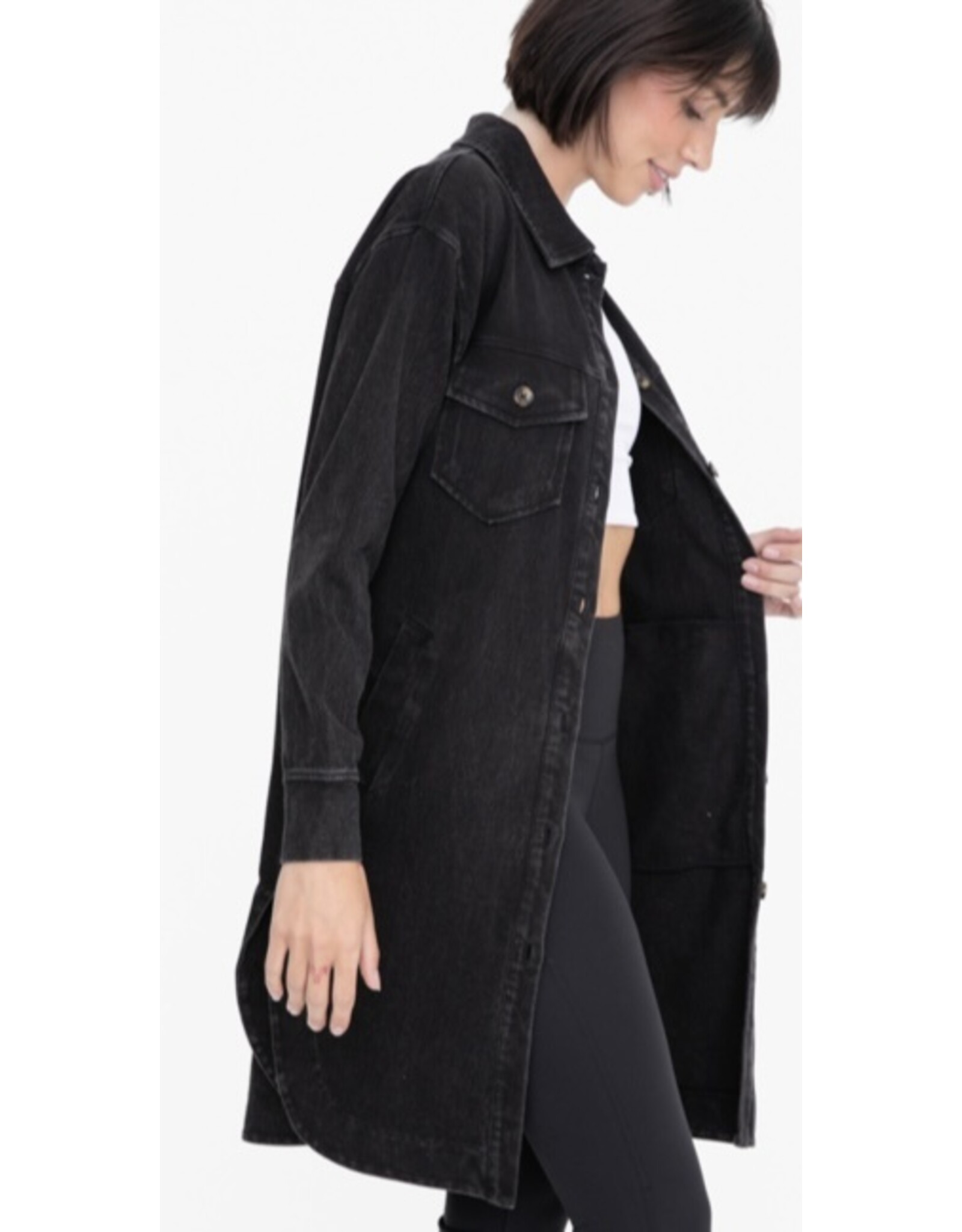 mono b Washed Twill Longline Shacket KJ11936 - LA Trends Addict mono b Washed Twill Longline Shacket KJ11936 - LA Trends Addict