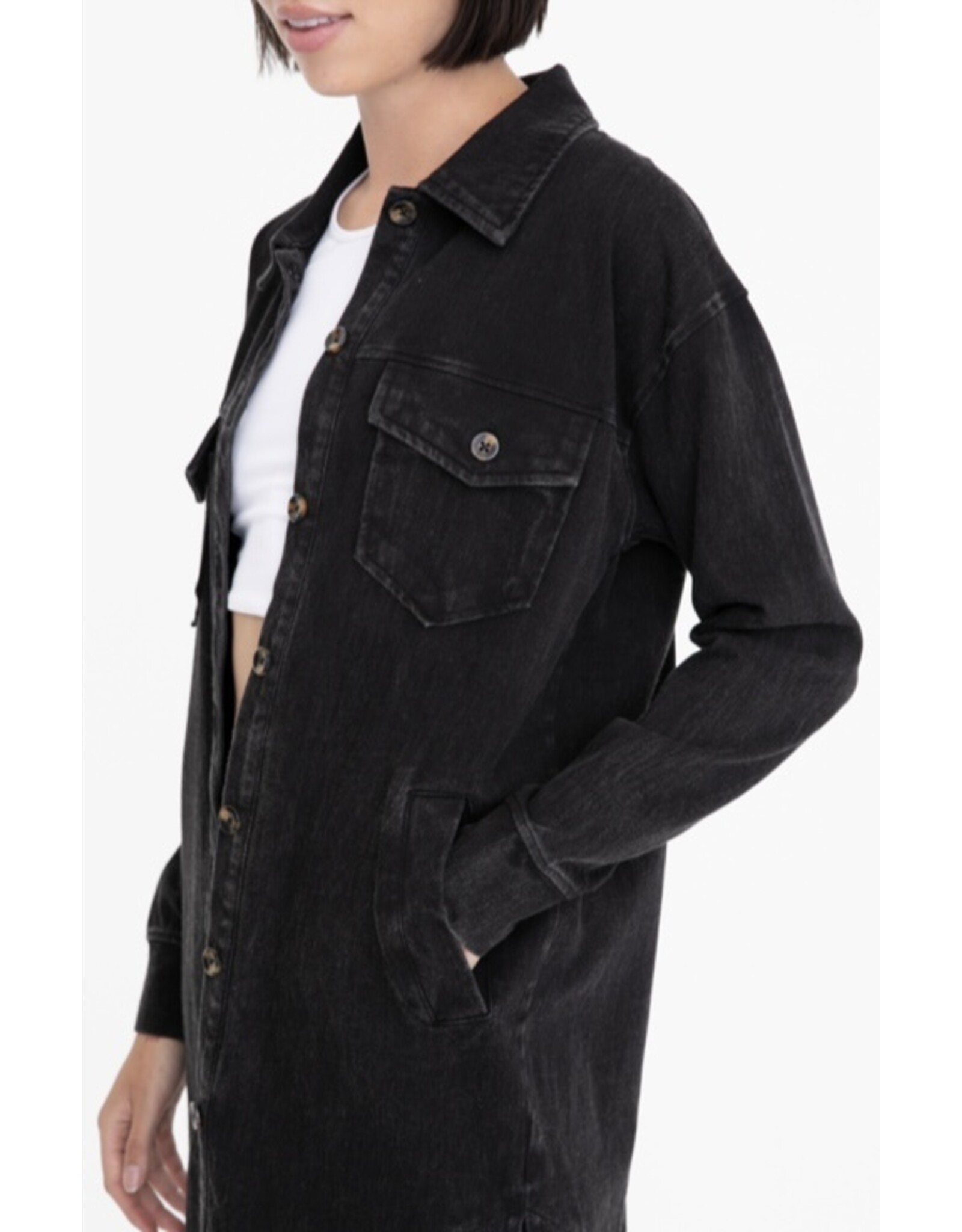 mono b Washed Long Shacket