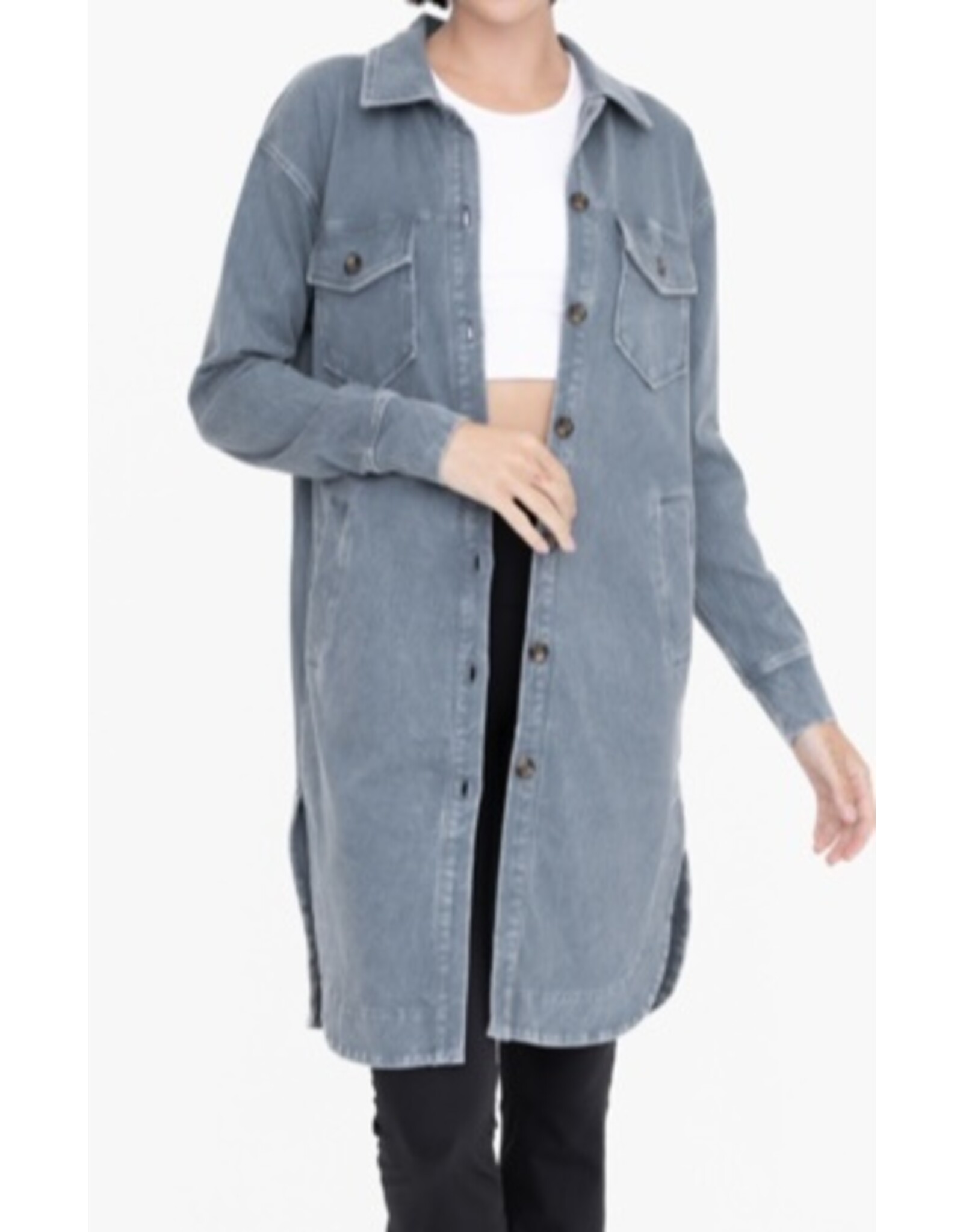 mono b Washed Twill Longline Shacket KJ11936 - LA Trends Addict mono b Washed Twill Longline Shacket KJ11936 - LA Trends Addict
