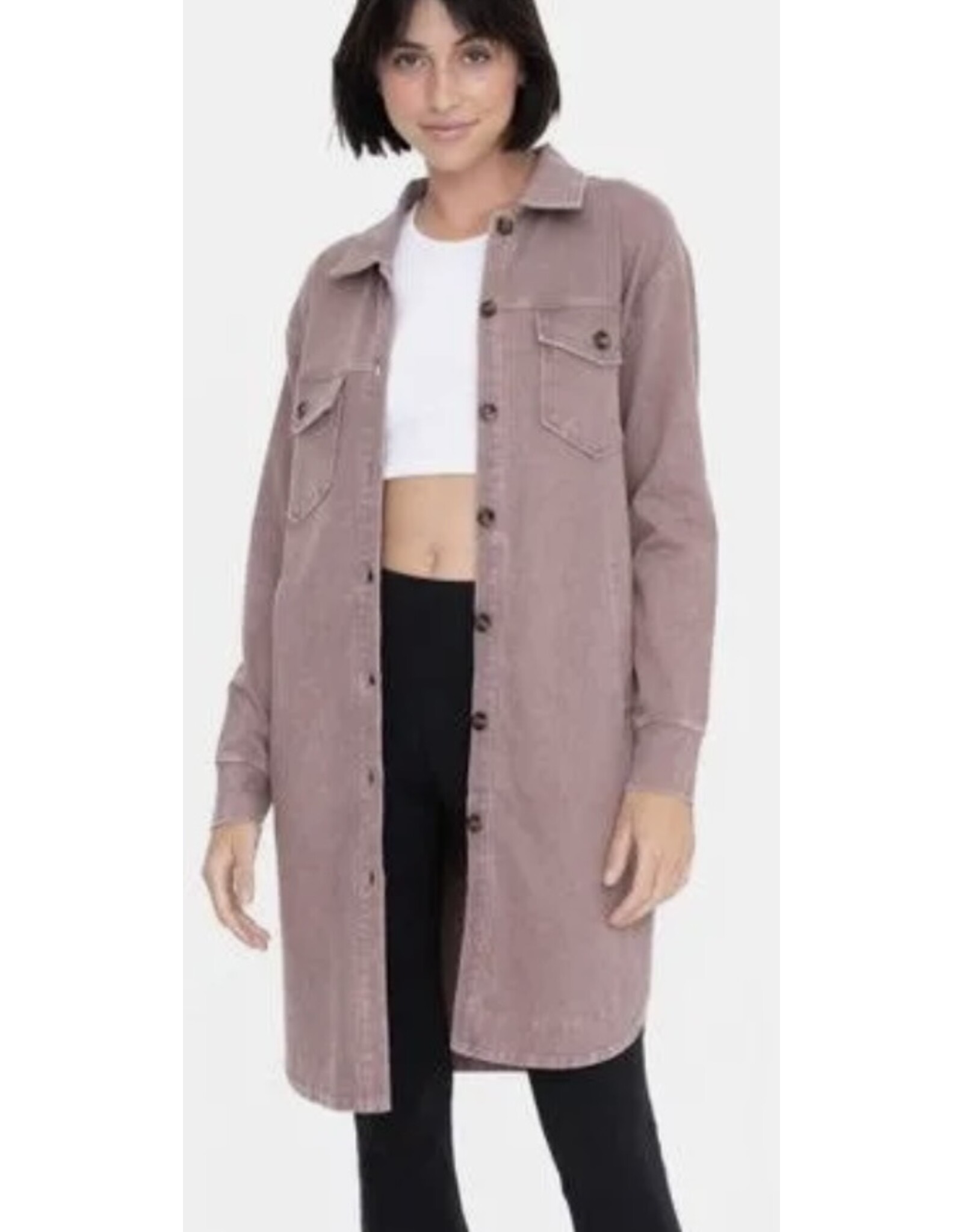 mono b Washed Long Shacket
