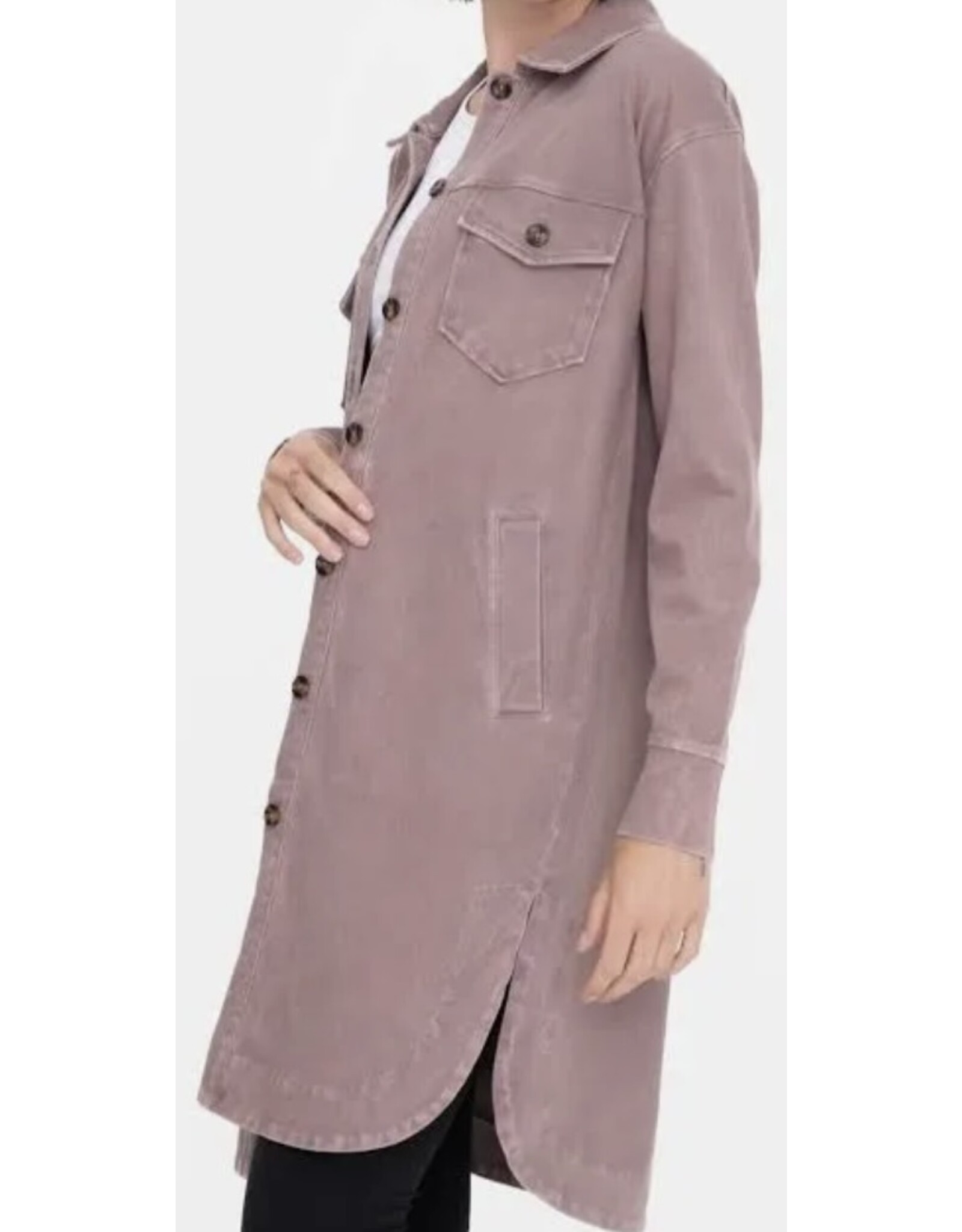 mono b Washed Long Shacket