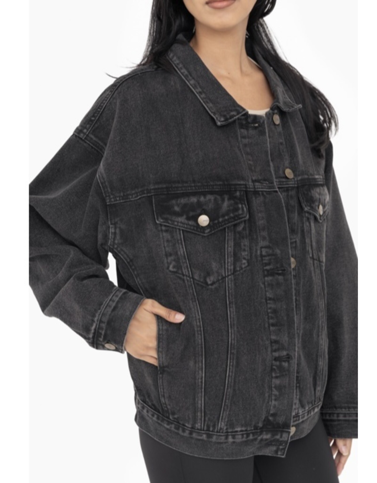 mono b Boxy cut denim jacket KJ11683 - LA Trends Addict mono b Boxy cut denim jacket KJ11683 - LA Trends Addict