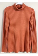 venti6 Long slv turtleneck rib knit top