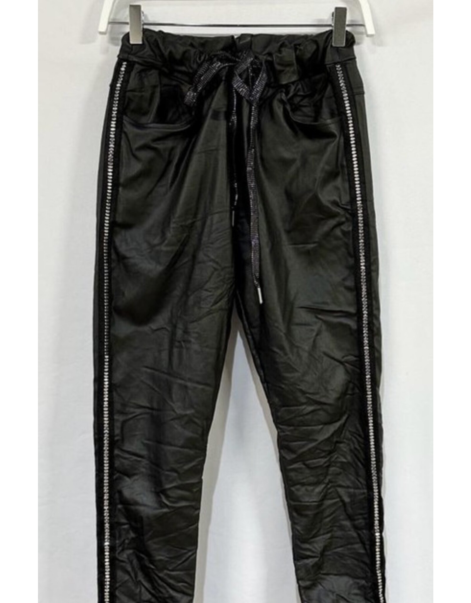 venti6 Crinkle jogger with flat stud side stripe shimmer drawstring