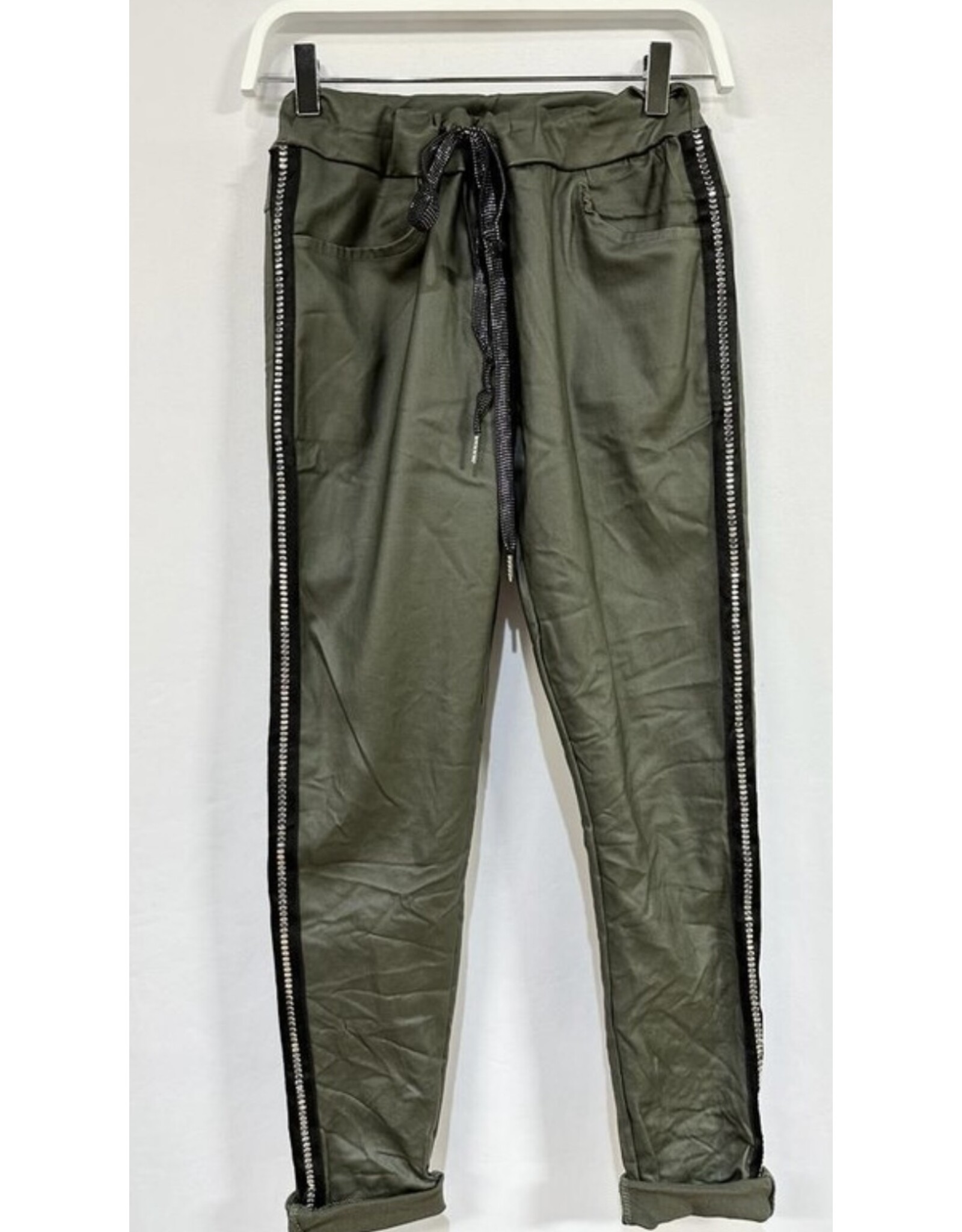 venti6 Crinkle jogger with flat stud side stripe shimmer drawstring