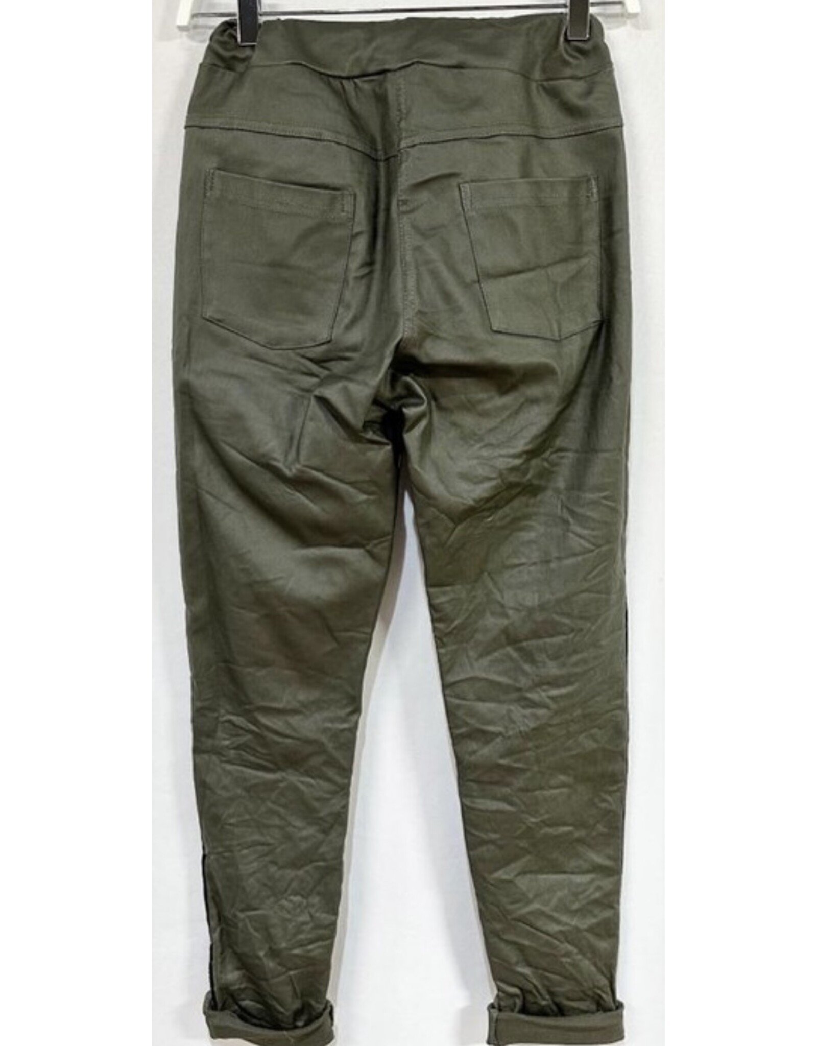 venti6 Crinkle jogger with flat stud side stripe shimmer drawstring