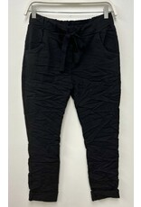venti6 Solid black crinkle joggers