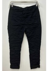 venti6 Solid black crinkle joggers