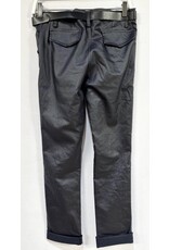 venti6 PU coated zipper pocket crinkle joggers