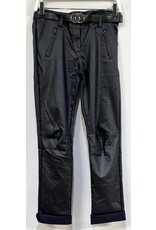venti6 PU coated zipper pocket crinkle joggers