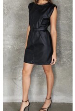 venti6 PU Leather short dress w/ belt
