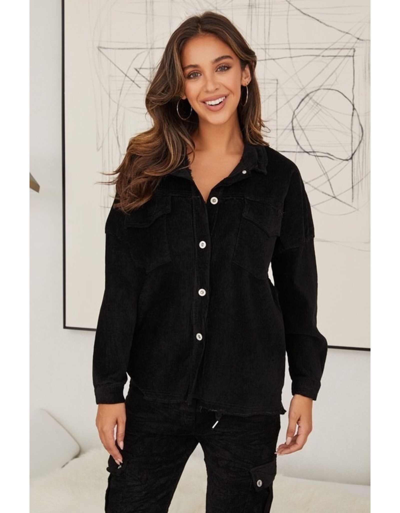 venti6 Pinstripe Long Sleeve Button Up Stretch Jacket