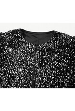 LATA Black Sequin open front crop jacket