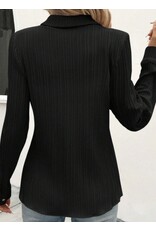 LATA Black textured long slv button shirt