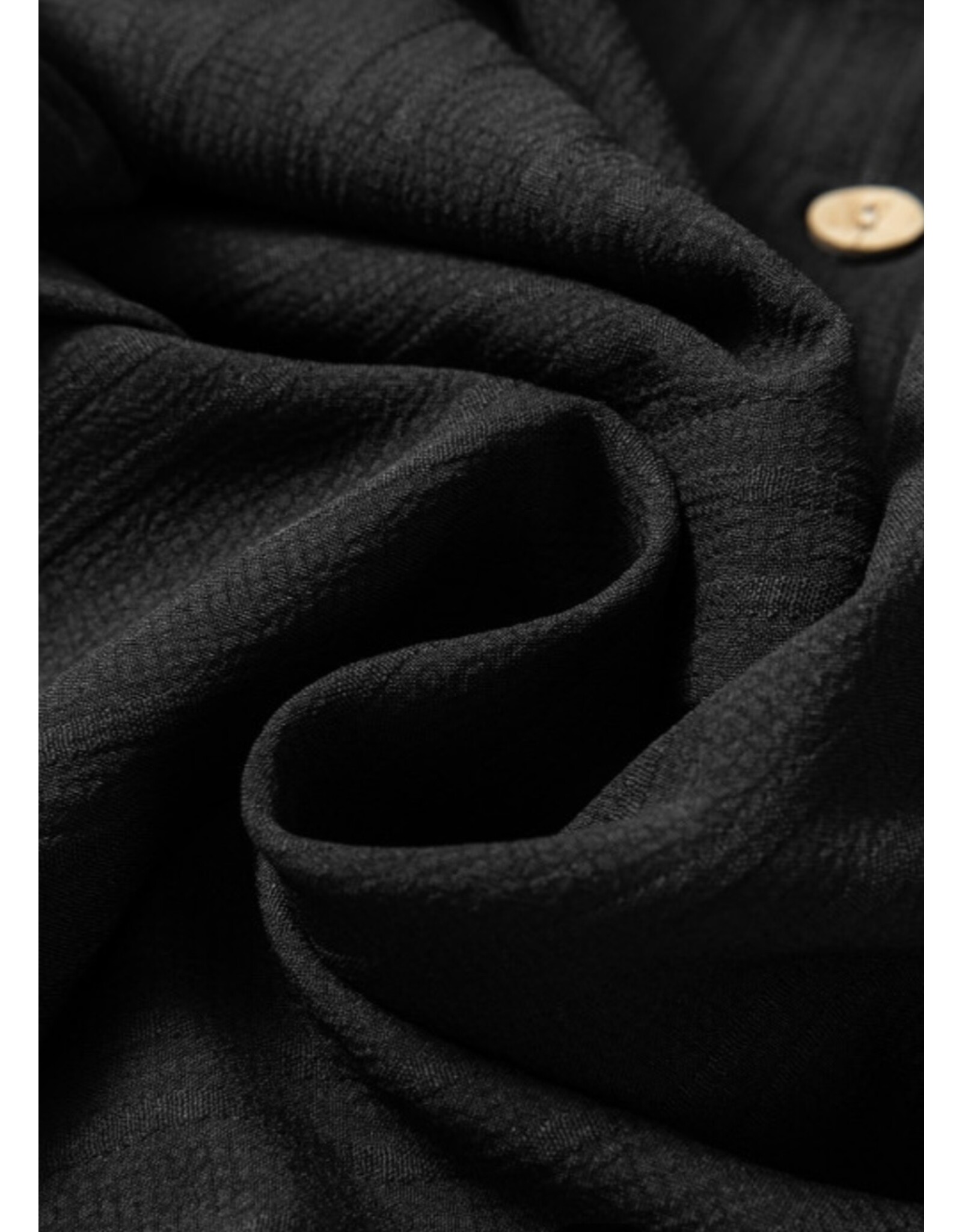 LATA Black textured long slv button shirt