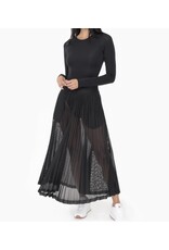 mono b Pleated Mesh Midi Skirt