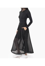 mono b Pleated Mesh Midi Skirt