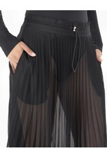 mono b Pleated Mesh Midi Skirt