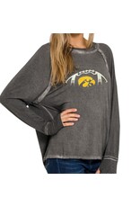 Football washed long slv top