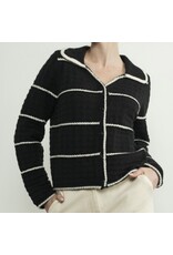 A & A A&A b/w stripe cardigan