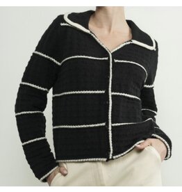 A & A A&A b/w stripe cardigan