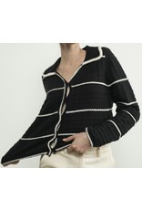 A & A A&A b/w stripe cardigan