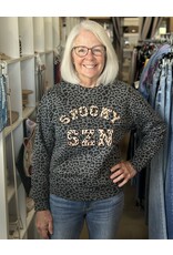 LATA Leopard Chenille Spooky SZN Sweatshirt