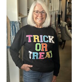 LATA Soft Chenille Trick or Treat Sweatshirt