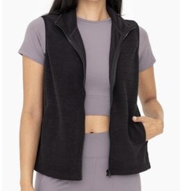 mono b jacquard fleece vest