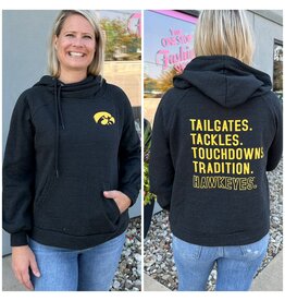 hawkeyes black hooded sweatshirt